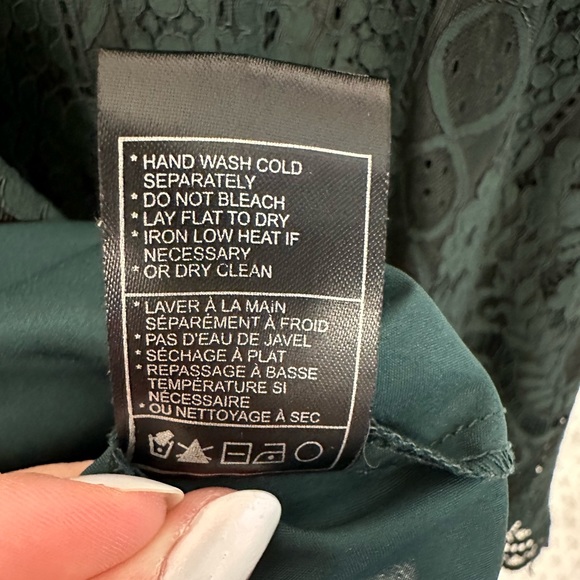 BB Dakota | Dark Green Lace Mini Dress. Size 4 - Picture 6 of 9